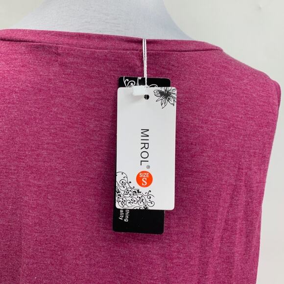 Mirol Tank Top Womens S Small Geranium Crew Neck Chest Pocket Sleeveless Stretch - Picture 6 of 12